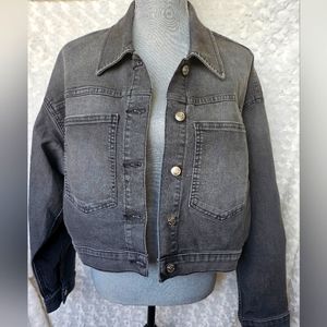 Women’s Michael Kors Denim Jacket Cropped Size XL Color Black